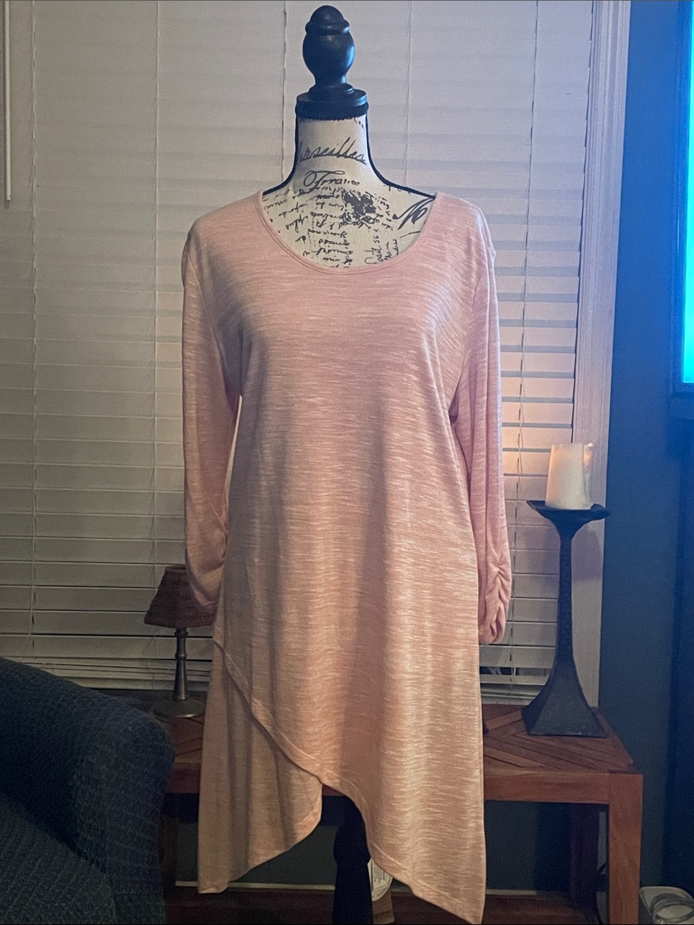 Serena Williams Light Pink Asymmetric Hem Tunic Top